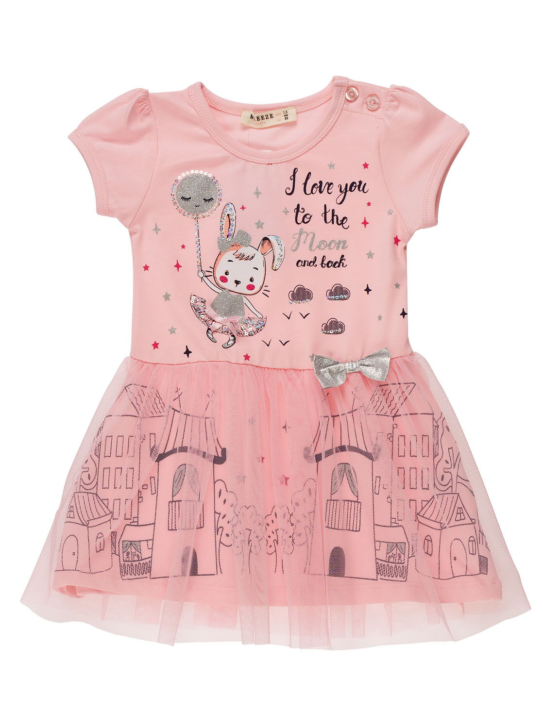 Платье для девочки Breeze Зайчик розовое 11895 - цена