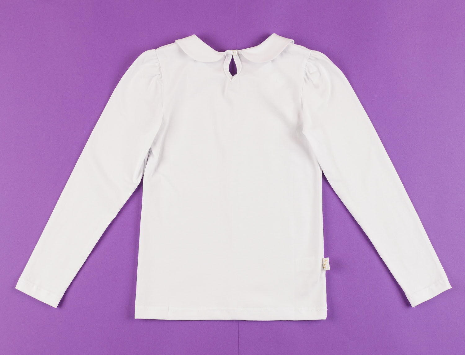 Блузка классическая трикотажная с длинным рукавом SMIL белая  - размеры