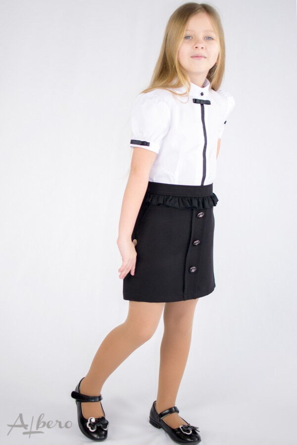 Блузка с коротким рукавом для девочки Albero белая 5007 - картинка