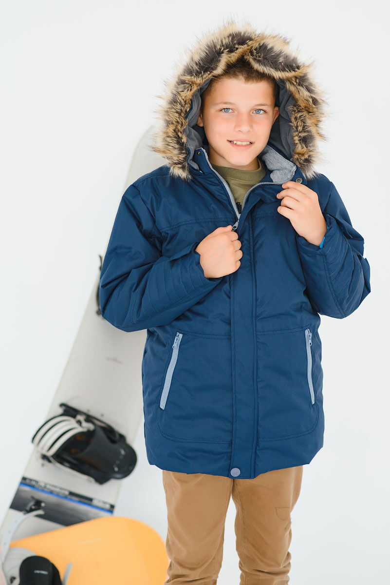 Зимня мембранная куртка для мальчика DC Kids Рос синяя - купить