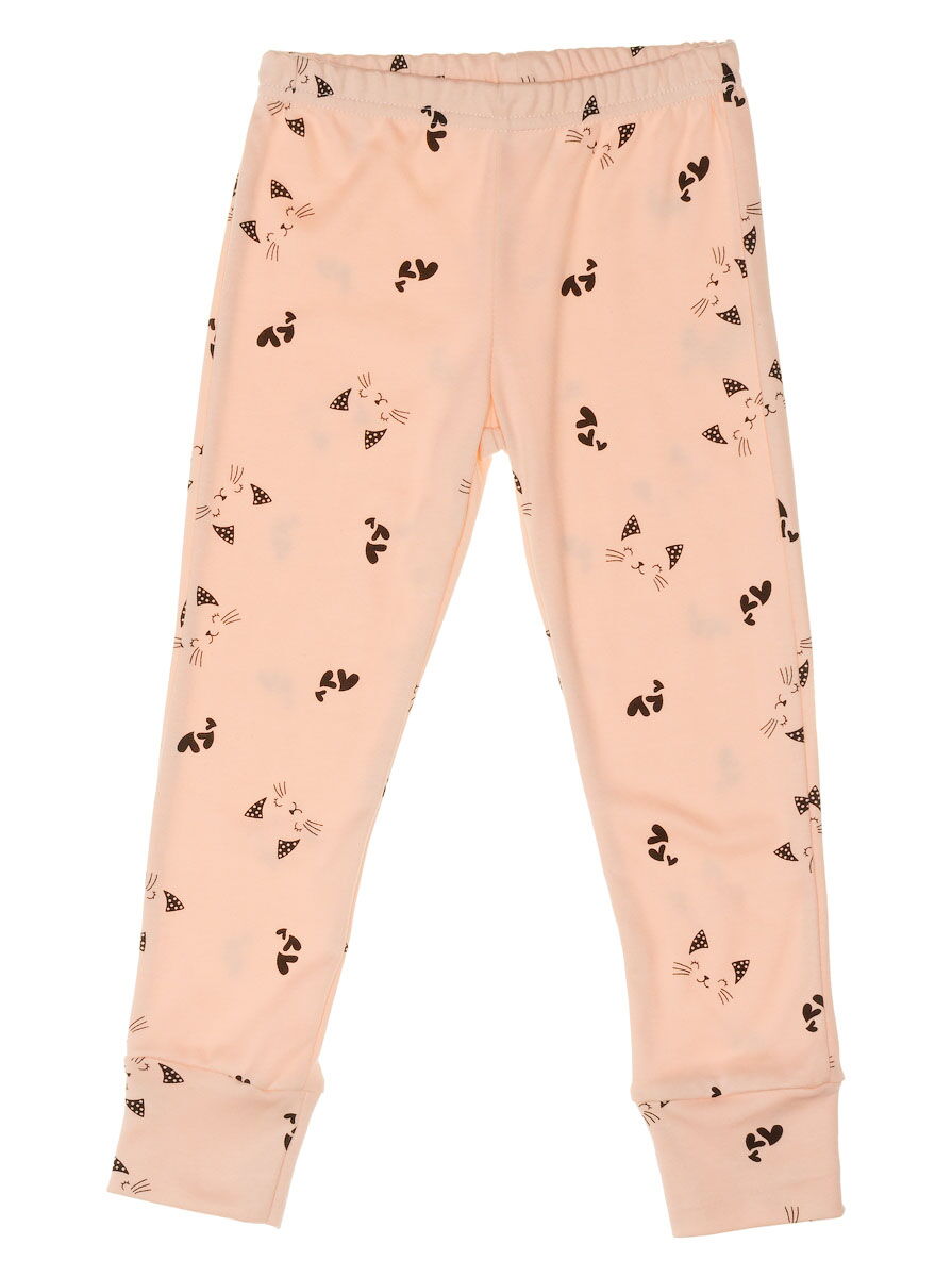 Пижама для девочки Фламинго Кошечка персиковая 245-222 - фото