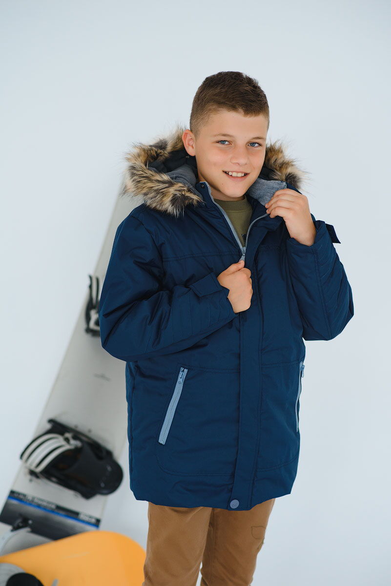 Зимня мембранная куртка для мальчика DC Kids Рос синяя - цена