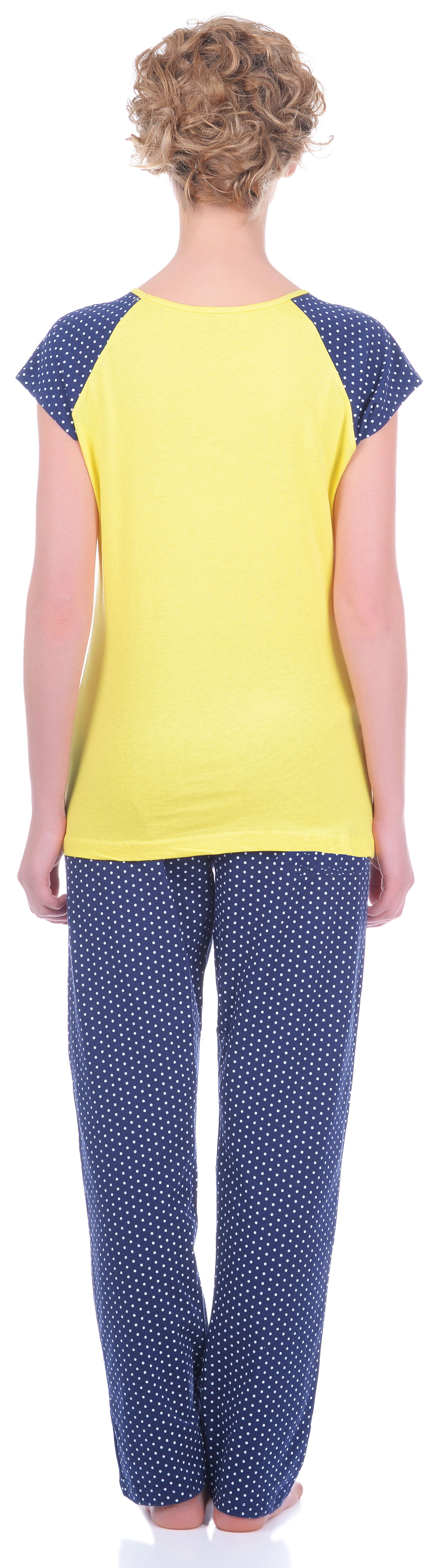Комплект женский (футболка+штаны) MISS FIRST  I LOVE YOU желтый - размеры