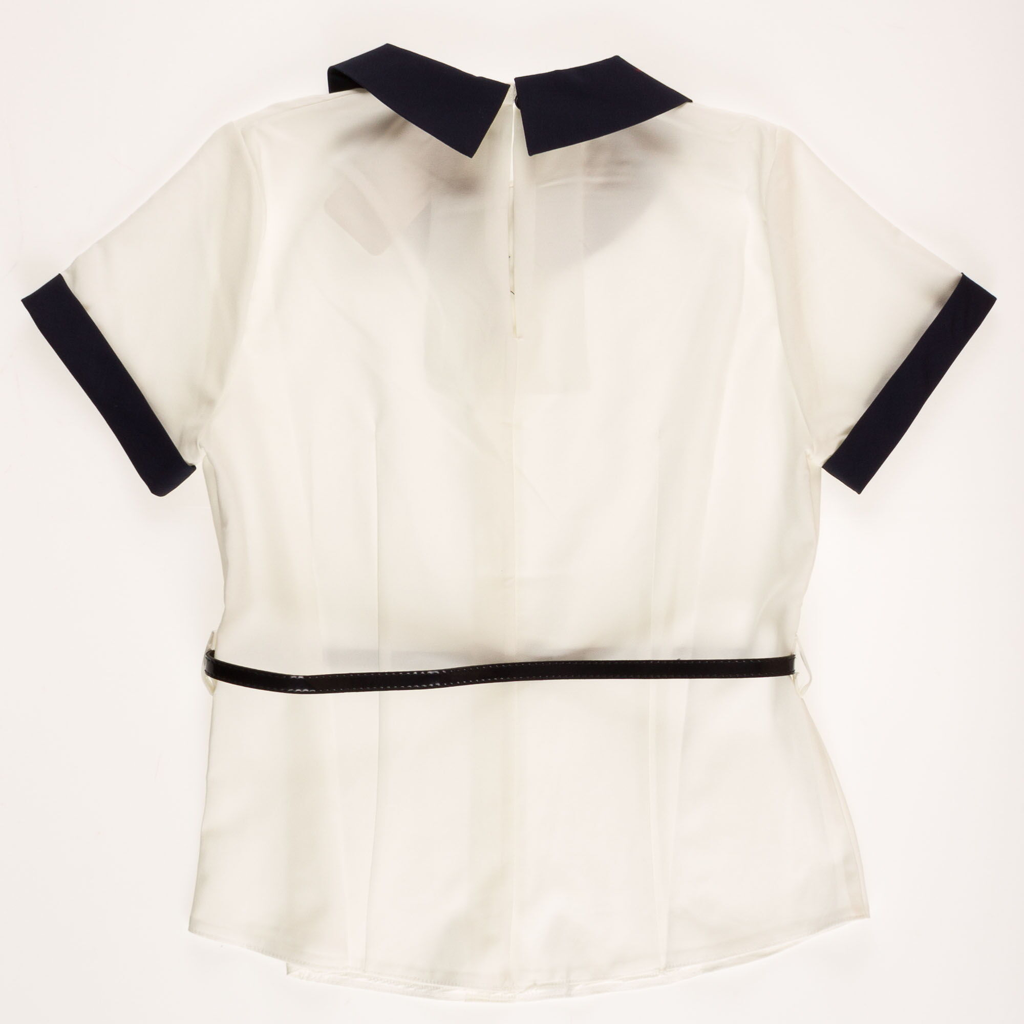 Блузка с коротким рукавом для девочки MEVIS молочная ba56 - размеры