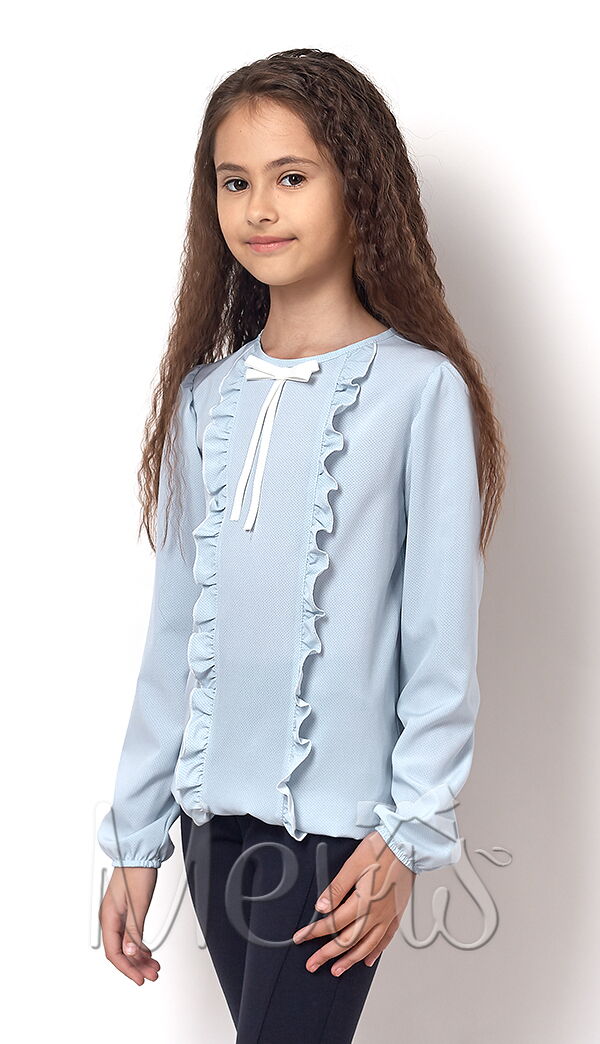 Блузка для девочки Mevis голубая 2526-02 - цена