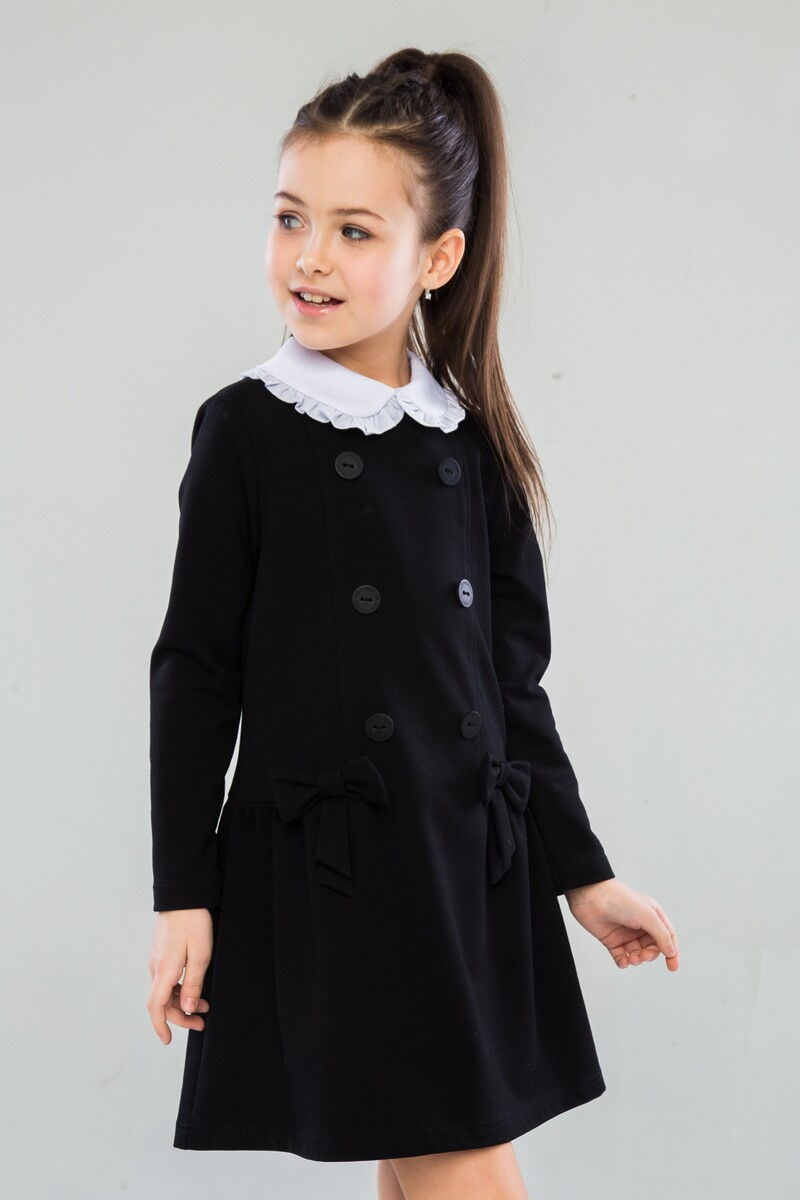 Платье школьное для девочки SUZIE Альбертина черное 41903 - фото