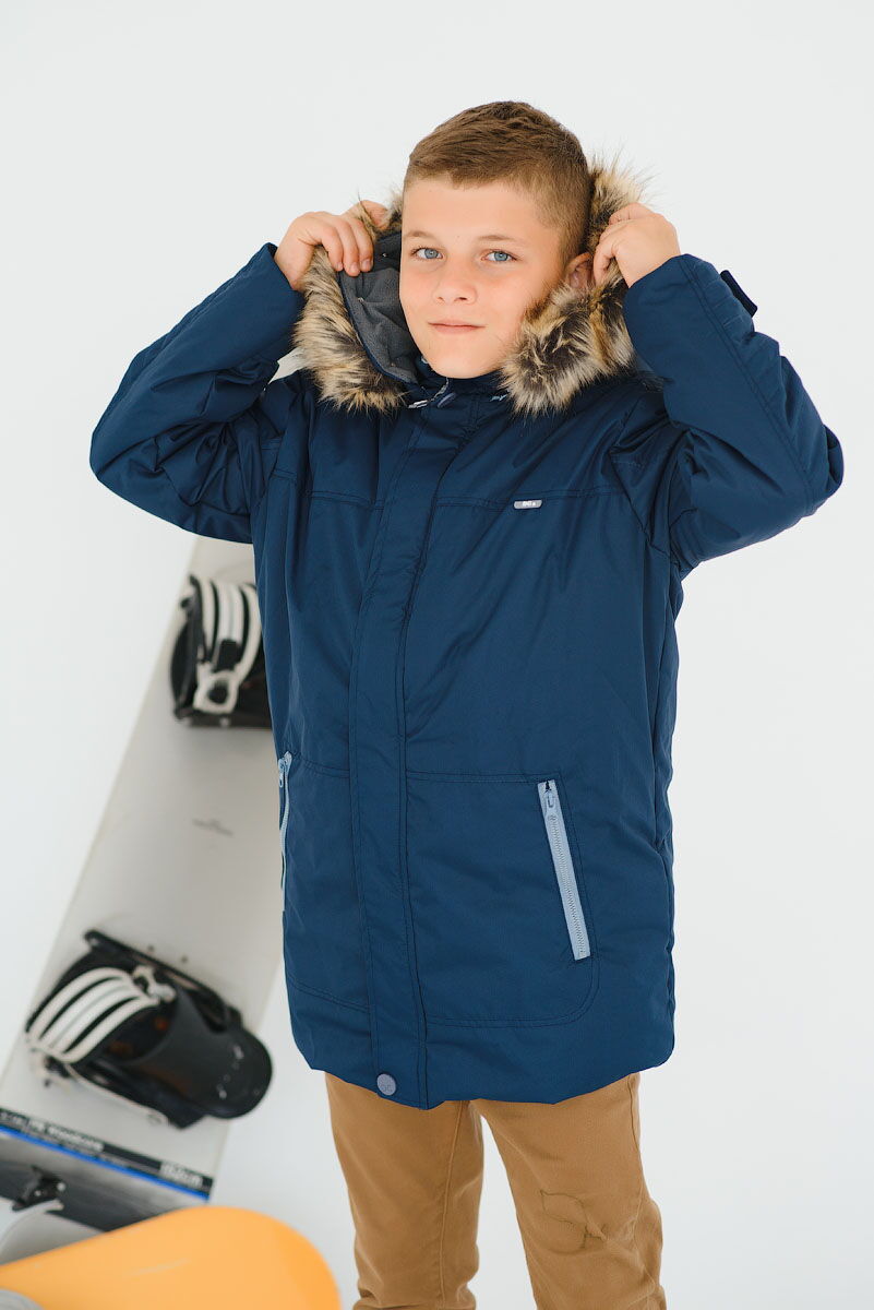 Зимня мембранная куртка для мальчика DC Kids Рос синяя - цена