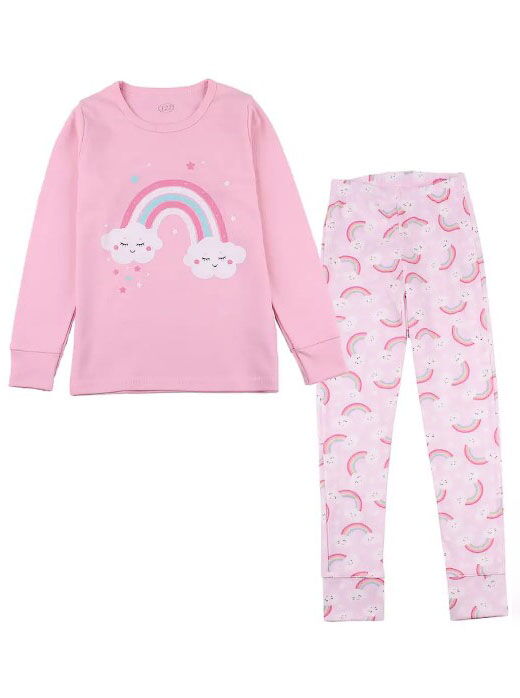 Пижама для девочки Фламинго Радуга розовая 247-222 - цена
