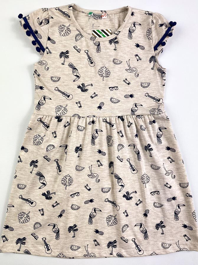 Платье для девочки PATY KIDS Пальмы бежевое 51331 - цена