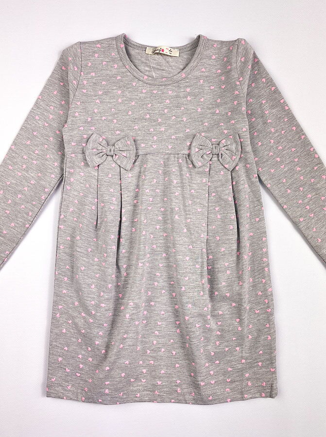 Платье для девочки Barmy Сердечки серое 0705 - цена
