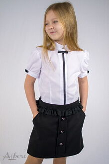 Блузка с коротким рукавом для девочки Albero белая 5007 - фото