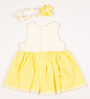 Платье+повязка для девочки HappyTOT Букетик желтое 721 - размеры