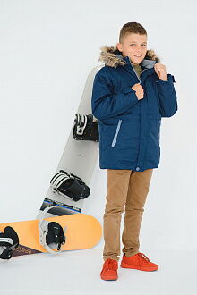 Зимня мембранная куртка для мальчика DC Kids Рос синяя - фотография