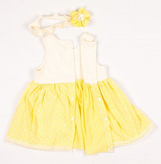 Платье+повязка для девочки HappyTOT Букетик желтое 721 - фотография