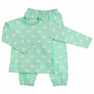 Пижама детская Breeze Облака зеленая 8382 - цена