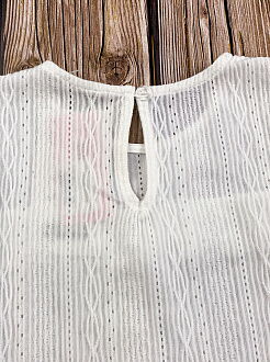 Трикотажная блузка для девочки Mevis молочная 3678-02 - купить