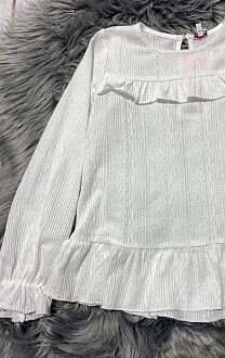 Трикотажная блузка для девочки Mevis молочная 3678-02 - размеры
