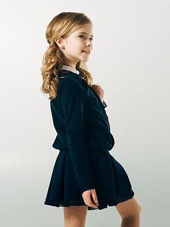 Жакет трикотажный для девочки SMIL темно-синий 116321 - фото