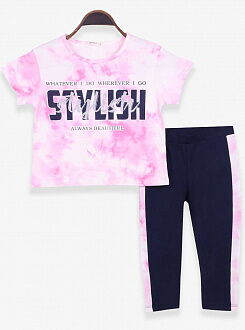 Комплект футболка и бриджи для девочки Breeze Stylish розовый 17022 - цена