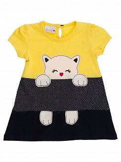 Платье для девочки Barmy Котик желтое 0014 - цена