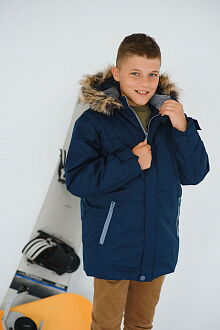 Зимня мембранная куртка для мальчика DC Kids Рос синяя - фото
