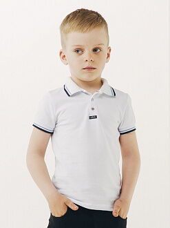 Поло с коротким рукавом для мальчика SMIL белое 114659/114660/114661 - фотография
