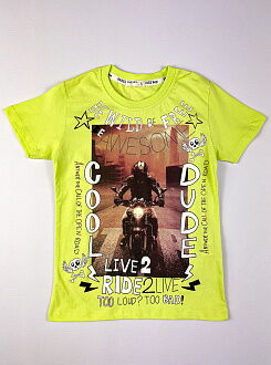 Комплект футболка и шорты для мальчика Breeze Cool Dude салатовый 15397 - картинка