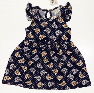 Платье для девочки Breeze Котики темно-синее 14284 - фото
