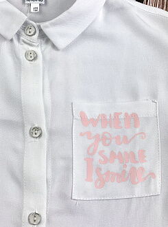Блузка для девочки Mevis белая 3657-01 - картинка