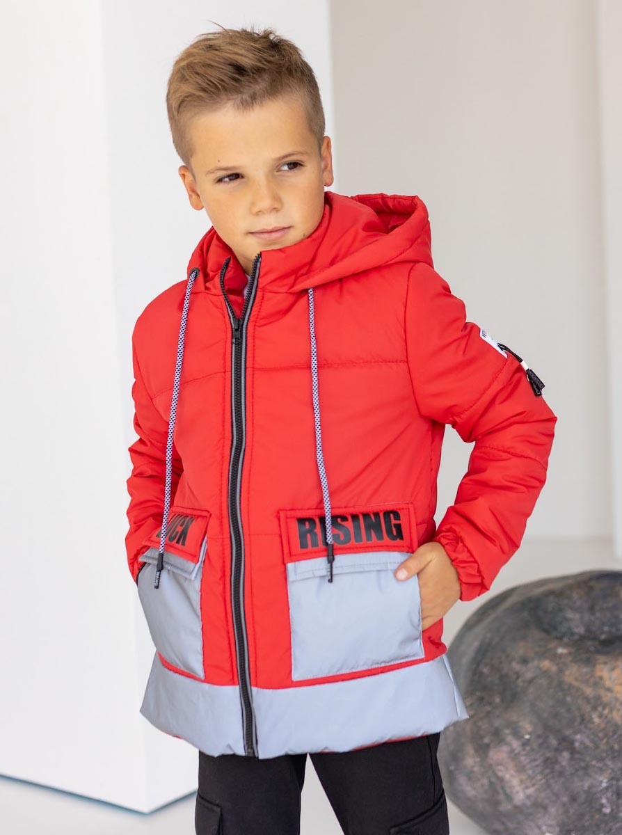 Куртка зі світловідбиваючими вставками Tair kids червона арт.105 - ціна