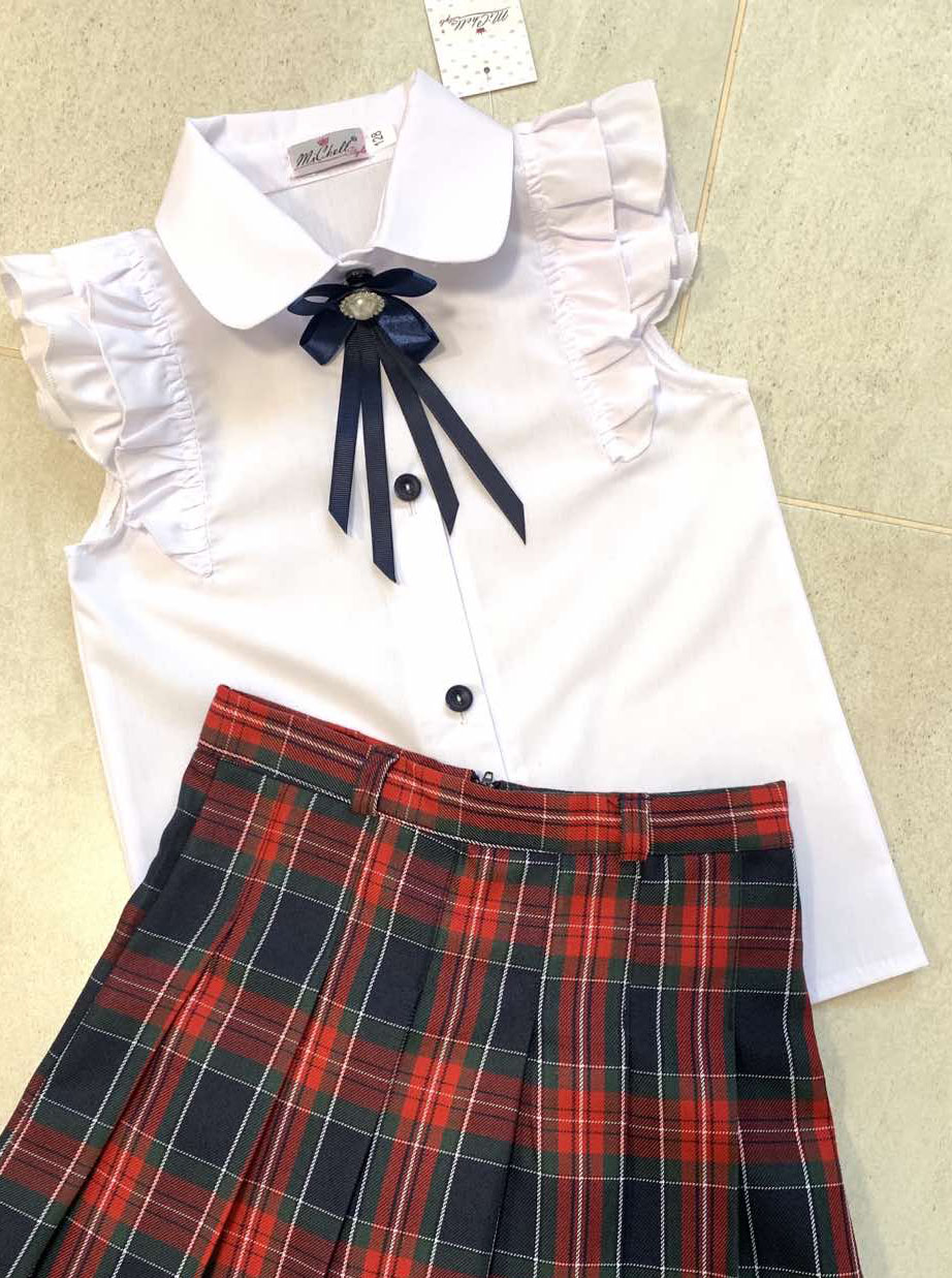 Блузка нарядна для дівчинки MiChell біла 1908 - ціна