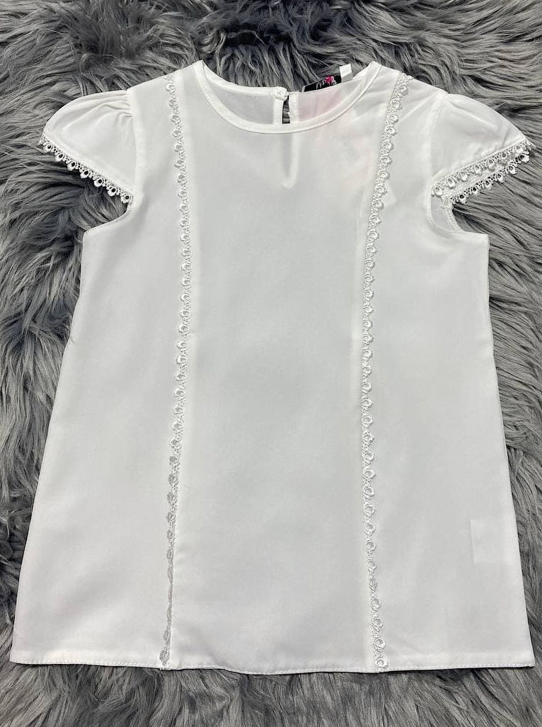 Блузка для дівчинки Mevis молочна 3729-02 - фото