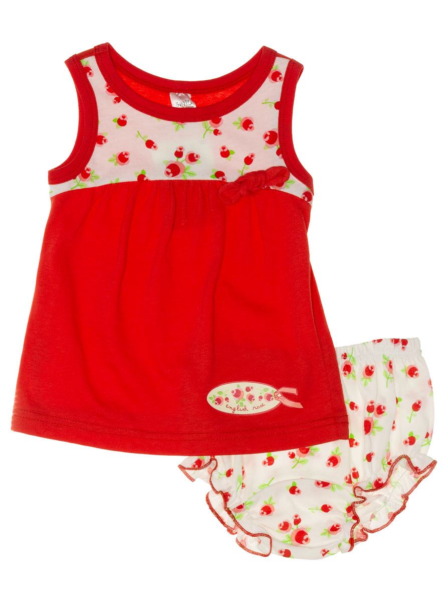 Літнє плаття з трусиками для дівчинки Smil червоне 113212 - ціна
