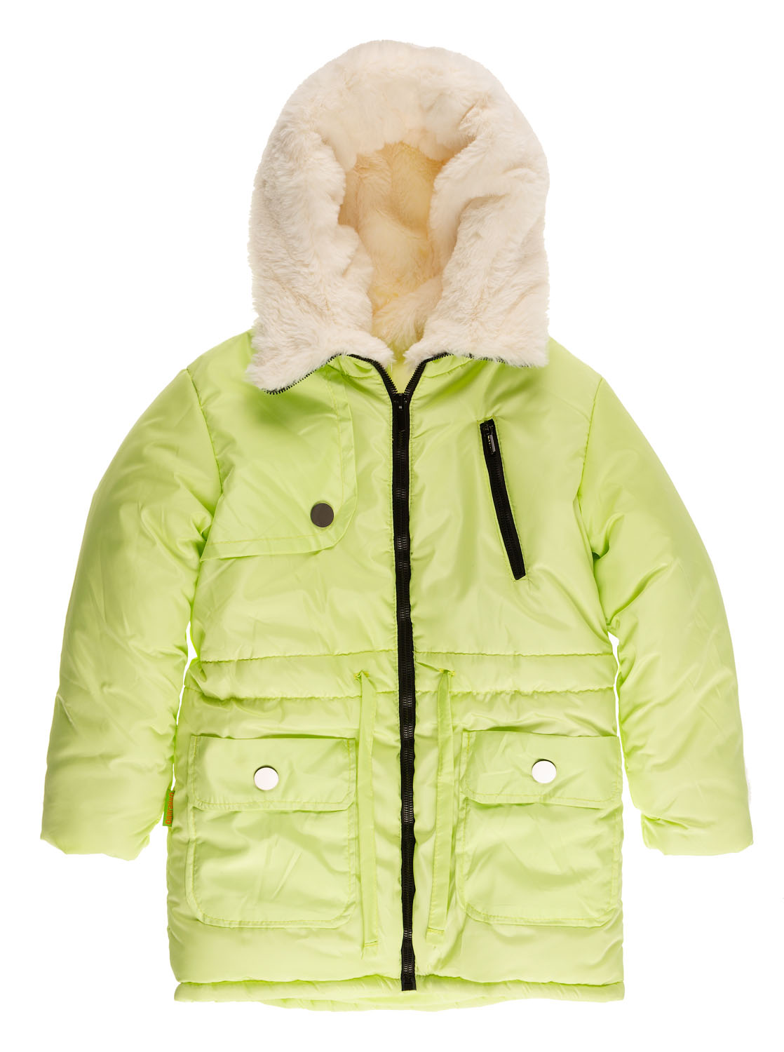 Куртка подовжена зимова для дівчинки Одягайко салатова 20026О - ціна