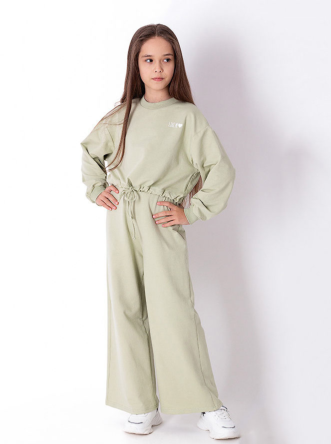 Спортивний костюм для дівчинки Mevis оливковий 3731-01 - ціна