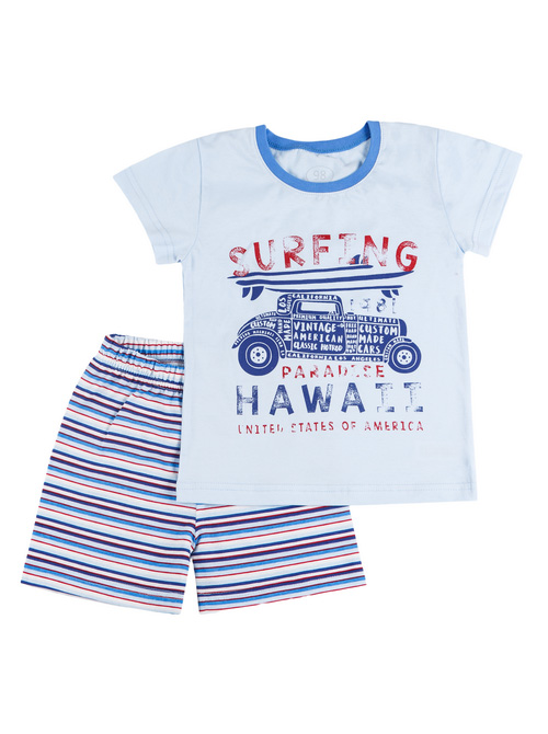 Літня піжама для хлопчика Фламінго Surfing блакитна 295-117 - ціна