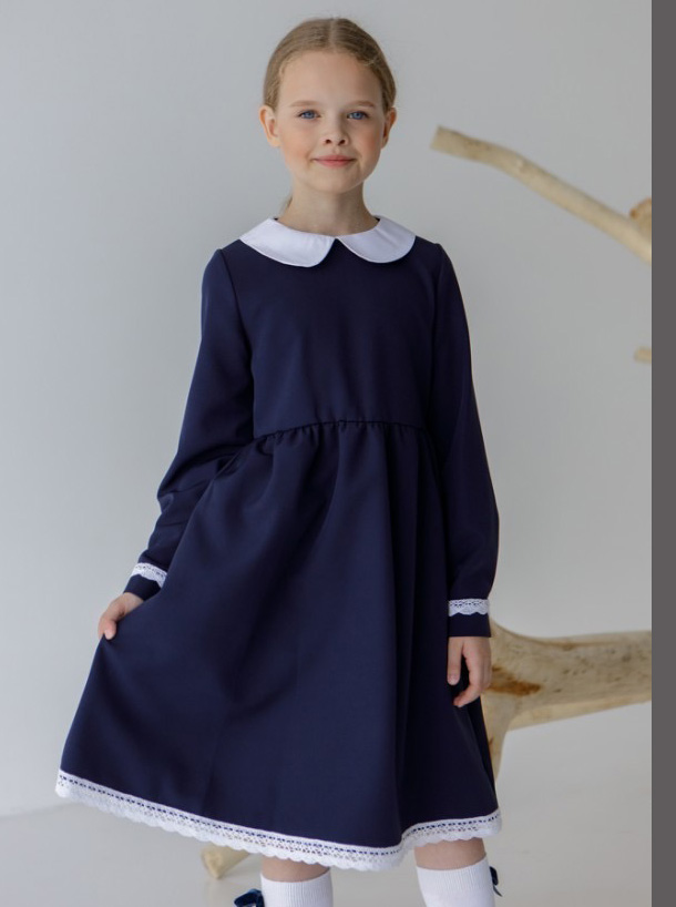 Шкільне плаття для дівчинки Tair kids синє 8106 - ціна