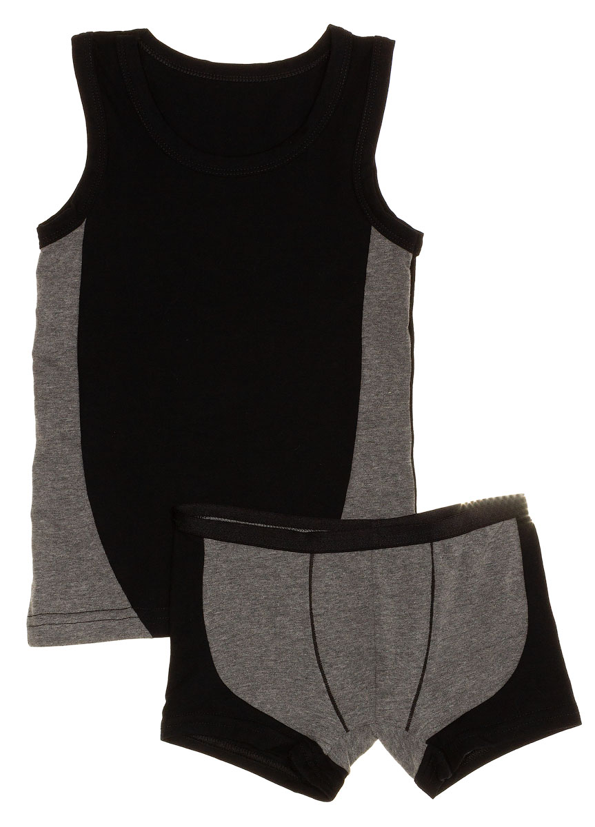 Комплект майка + труси-шорти для хлопчика Flavien чорний з сірим 8004 - ціна