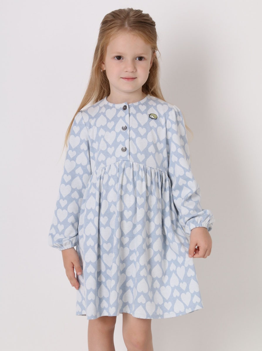 Трикотажне плаття для дівчинки Mevis Серденька блакитне 3921-02 - ціна