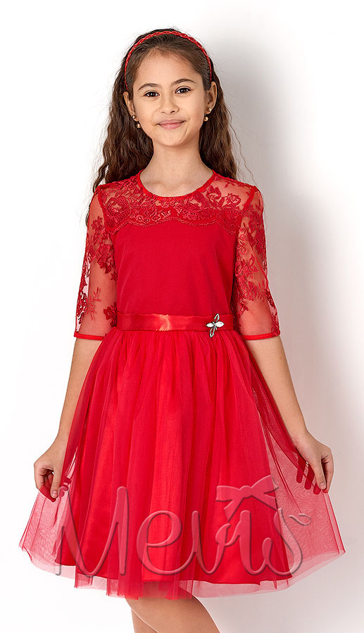 Платье нарядное для девочки Mevis красное 2573-04 - ціна