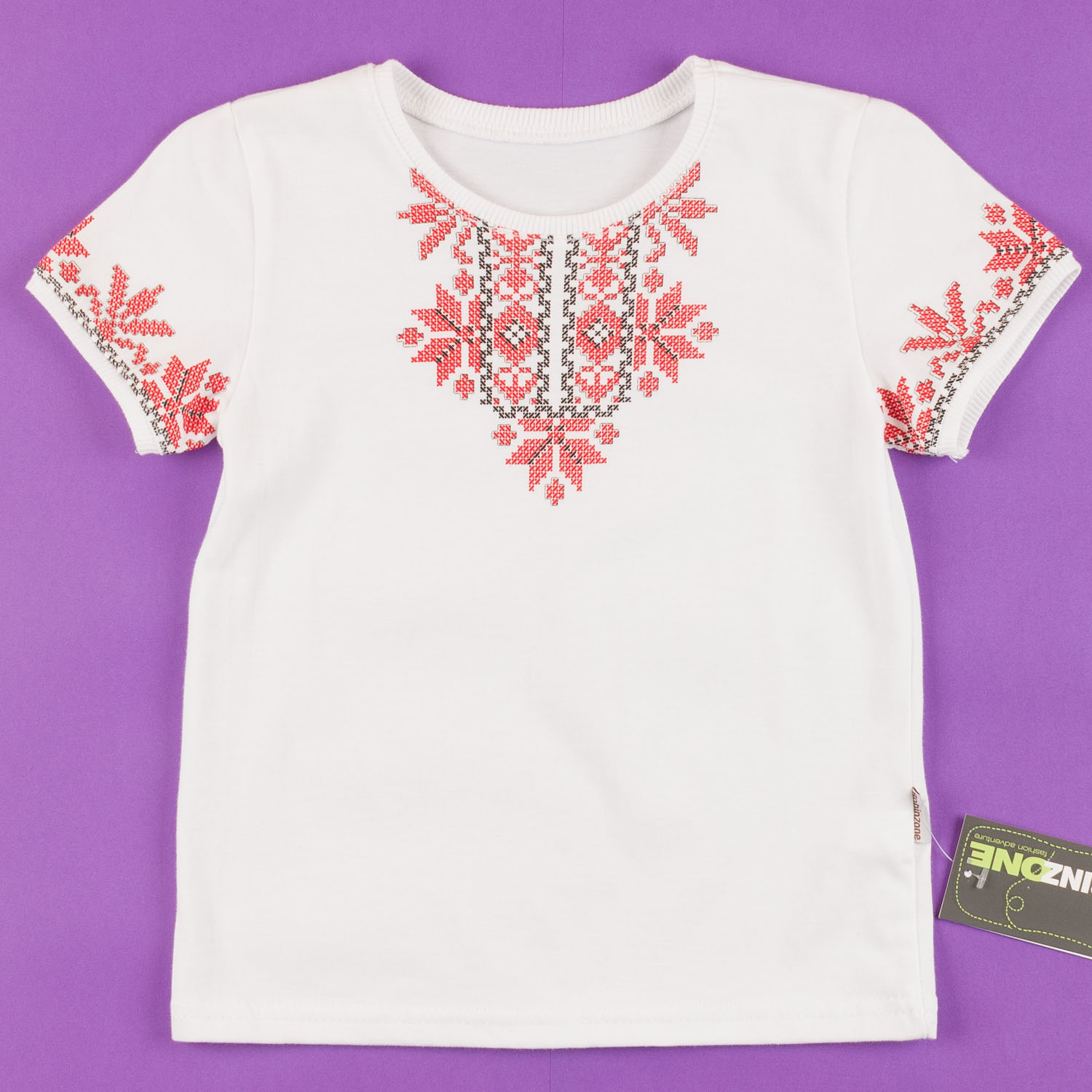 Вишиванка-футболка для дівчинки Robinzone біла ФБ-67 - ціна