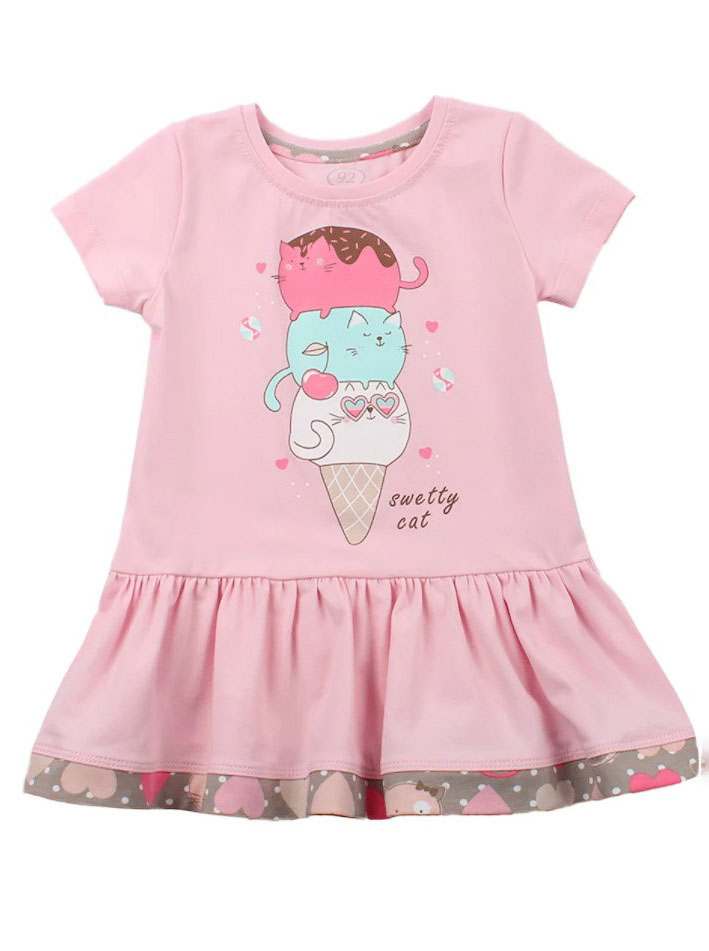 Літнє плаття для дівчинки Фламінго Котики-милашки рожеве 763-420 - ціна