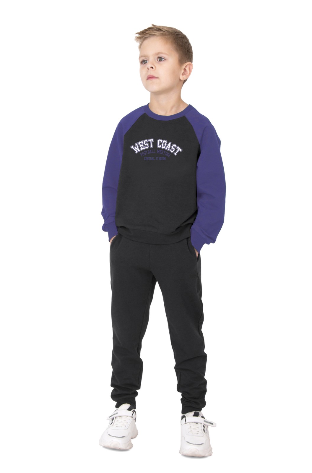 Спортивний костюм для хлопчика Mevis фіолетовий 4495-02 - ціна