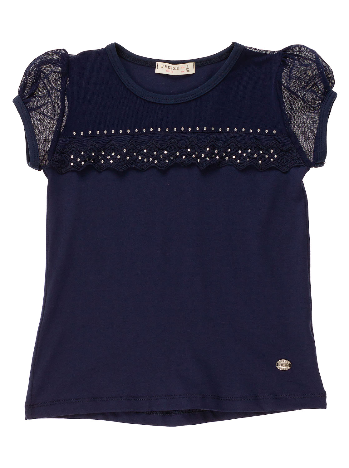 Трикотажная блузка для девочки Breeze темно-синяя 12869 - ціна