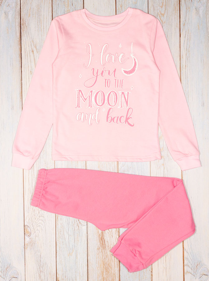 Піжама утеплена для дівчинки Фламінго Місяць рожева 329-312 - ціна