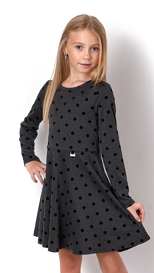 Трикотажне плаття для дівчинки Mevis темно-сіре 3270-02 - ціна