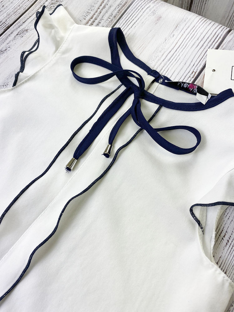 Блузка для дівчинки Mevis біла 3765-04 - розміри