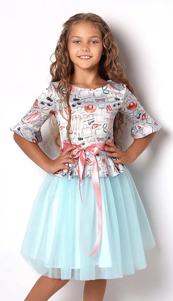 Нарядное платье для девочки Mevis мятное 2177-03 - ціна