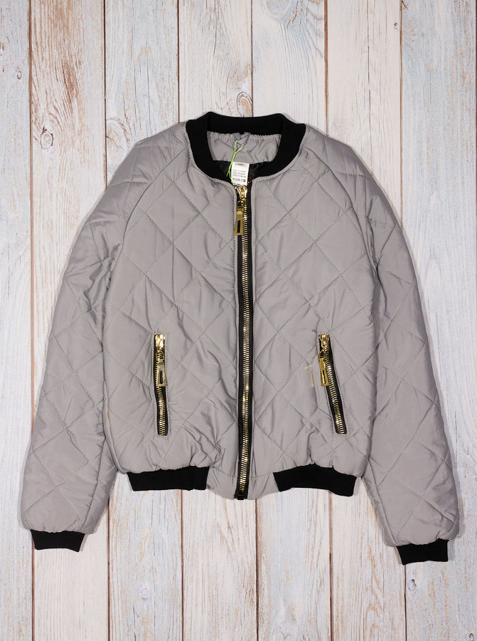 Куртка-бомбер для дівчинки Одягайко сіра 22257 - ціна