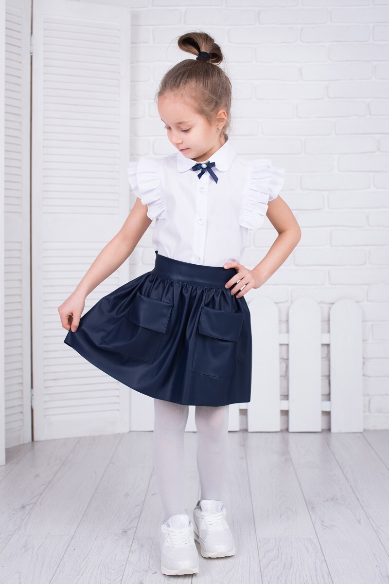 Блузка с коротким рукавом для девочки SIM белая 21 - ціна
